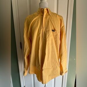 Faconnable Designed‎ by Albert Goldberg Mens Med Up Long Sleeve Shirt Mustard